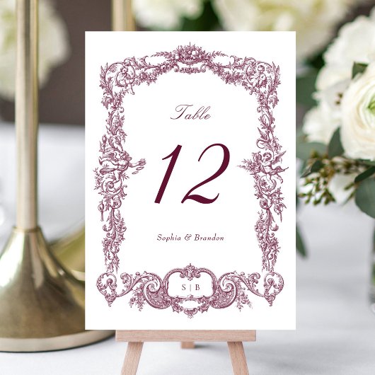 Elegante  barokke bloementuin Lijst Bourgogne Kaart