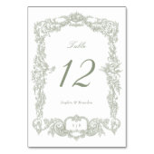 Elegante  barokke bloementuin Lijst Sage Green Kaart (Voorkant)