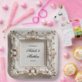 Elegante barokke bruiloft in crème papieren bordje (Feest)