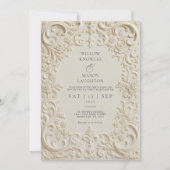 Elegante Barokke Bruiloft Kaart (Voorkant)