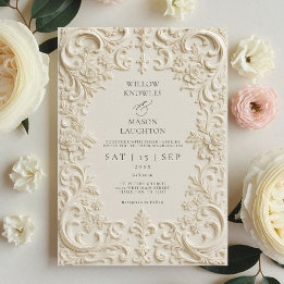 Elegante Barokke Bruiloft Kaart