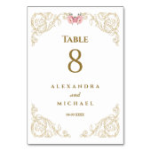 Elegante  barokke bruiloft kaart (Achterkant)