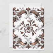 Elegante barokke bruiloft verlovingsfeest kaart (Achterkant)