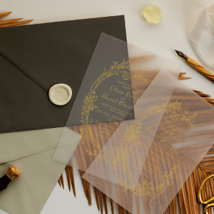 Elegante barokke Chinoiserie  gouden bruiloft Acryl Uitnodigingen