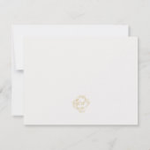 Elegante barokke Chinoiserie gouden bruiloft RSVP Kaartje (Achterkant)