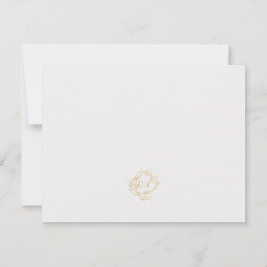 Elegante barokke Chinoiserie  gouden bruiloft RSVP Kaartje (Achterkant)