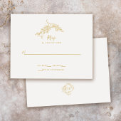 Elegante barokke Chinoiserie  gouden bruiloft RSVP Kaartje