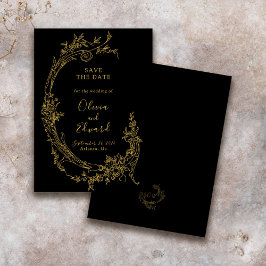 Elegante barokke Chinoiserie  gouden bruiloft Save The Date