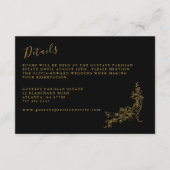 Elegante barokke Chinoiserie Zwart Details Informatiekaartje (Voorkant)