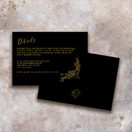 Elegante barokke Chinoiserie  Zwart Details Informatiekaartje