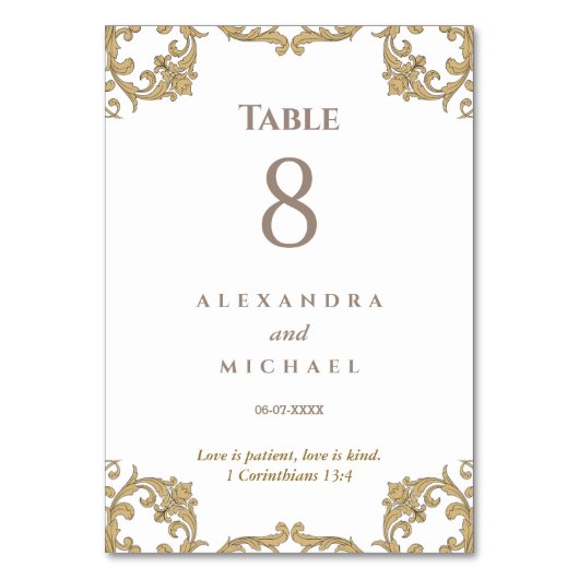 Elegante barokke Christelijke bruiloft Kaart (Achterkant)