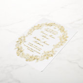 Elegante Barokke Crest Monogram Witte Rug Huwelijk Folie Uitnodiging (Gedraaid)