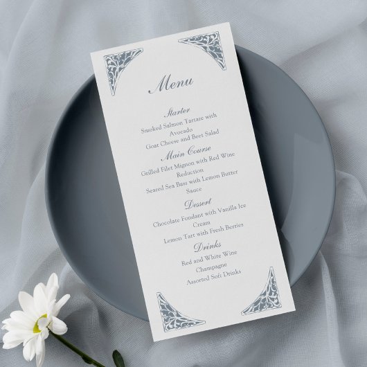 Elegante Barokke Frame Huwelijksmenu Menu