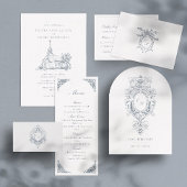 Elegante Barokke Frame Huwelijksmenu Menu