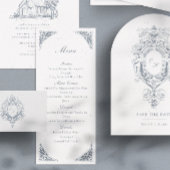 Elegante Barokke Frame Huwelijksmenu Menu
