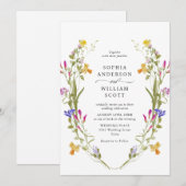 Elegante barokke Franse tuin bloemenbruiloft Kaart (Voorkant / Achterkant)