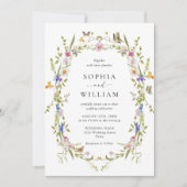 Elegante barokke Franse tuin bloemenbruiloft Kaart (Voorkant)