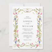 Elegante barokke Franse tuin bloemenbruiloft Kaart (Voorkant)