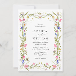 Elegante barokke Franse tuin bloemenbruiloft Kaart