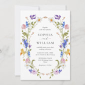 Elegante barokke Franse tuin bloemenbruiloft Kaart (Voorkant)