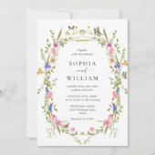 Elegante barokke Franse tuin bloemenbruiloft Kaart (Voorkant)