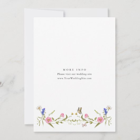 Elegante barokke Franse tuin bloemenbruiloft Kaart (Achterkant)