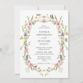 Elegante barokke Franse tuin bloemenbruiloft Kaart (Voorkant)