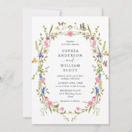 Elegante barokke Franse tuin bloemenbruiloft Kaart