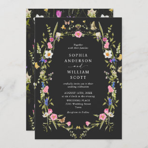 Elegante barokke Franse tuin bloemenbruiloft Kaart