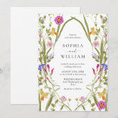 Elegante barokke Franse tuin bloemenbruiloft Kaart (Voorkant / Achterkant)