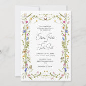 Elegante barokke Franse tuin bloemenbruiloft Kaart (Voorkant)