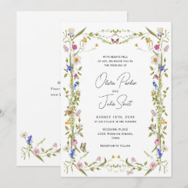 Elegante barokke Franse tuin bloemenbruiloft Kaart