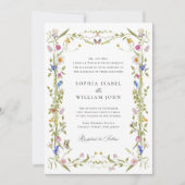 Elegante barokke Franse tuin bloemenbruiloft Kaart (Voorkant)