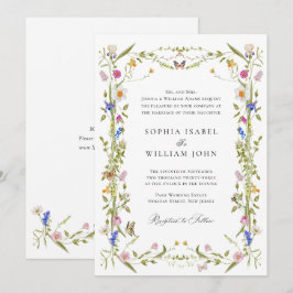 Elegante barokke Franse tuin bloemenbruiloft Kaart