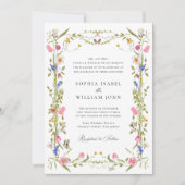 Elegante barokke Franse tuin bloemenbruiloft Kaart (Voorkant)