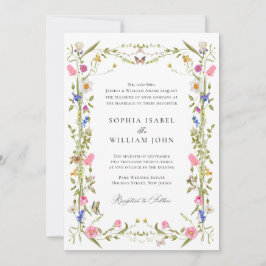 Elegante barokke Franse tuin bloemenbruiloft Kaart