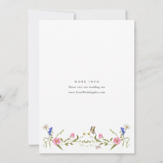 Elegante barokke Franse tuin bloemenbruiloft Kaart (Achterkant)