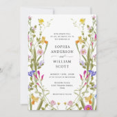 Elegante barokke Franse tuin bloemenbruiloft Kaart (Voorkant)