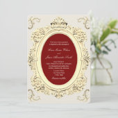 Elegante barokke gouden en Bourgondische bruiloft Kaart (Staand voorkant)