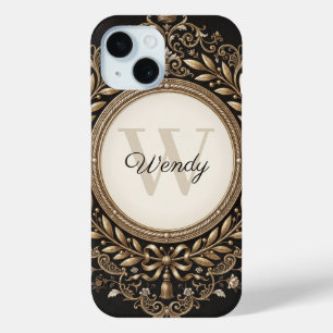 Elegante Barokke Gouden Lijst met Aangepaste Naam iPhone 15 Case