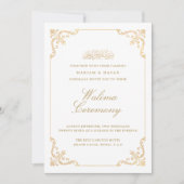 Elegante Barokke Gouden Lijst Script Walima Ceremo Kaart (Voorkant)