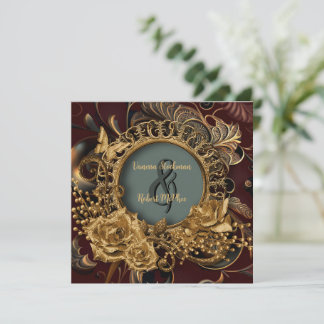Elegante barokke huwelijksuitnodiging kaart