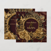 Elegante barokke huwelijksuitnodiging kaart (Voorkant / Achterkant)
