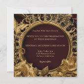 Elegante barokke huwelijksuitnodiging kaart (Achterkant)