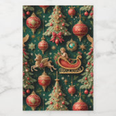 Elegante Barokke Kerst Mini Wijnfles Labels Wijn Etiket (Enkel label)