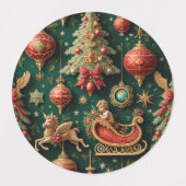 Elegante barokke kerstlabels labels (Design 1)