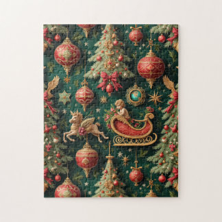 Elegante barokke kerstpuzzel legpuzzel