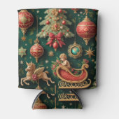 Elegante barokke kerstschuim Koelbox Blikjeskoeler (Voorkant)