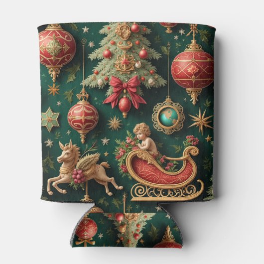 Elegante barokke kerstschuim Koelbox Blikjeskoeler (Achterkant)