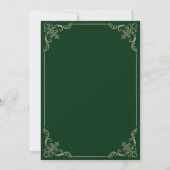 Elegante barokke lijst goud groene moslim bruiloft kaart (Achterkant)